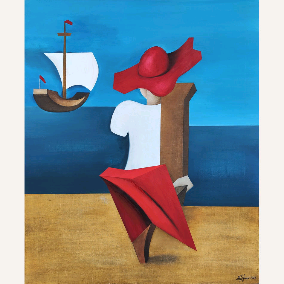 Woman on the sea